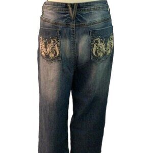 Magnet Jeans Womens Capri Jeans Size 16 Back Pockets Bling